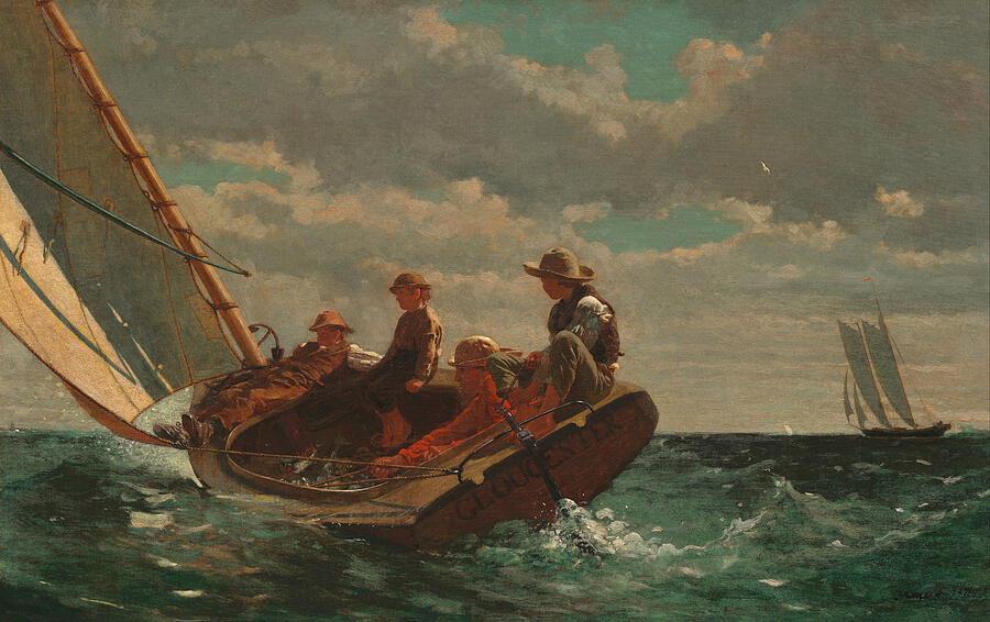 Breezing Up - A Fair Wind by Winslow Homer Painting by Dale Kincaid Breezing Up - A Fair Wind by Winslow Homer Painting by Dale Kincaid