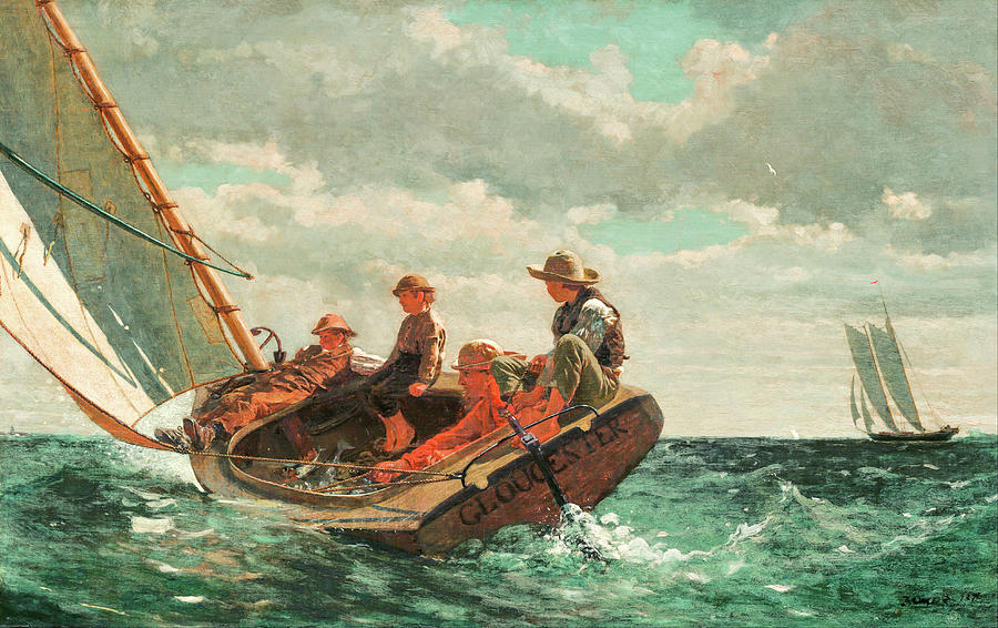 Breezing Up A Fair Wind by Winslow Homer Painting by Joseph S Giacalone ...