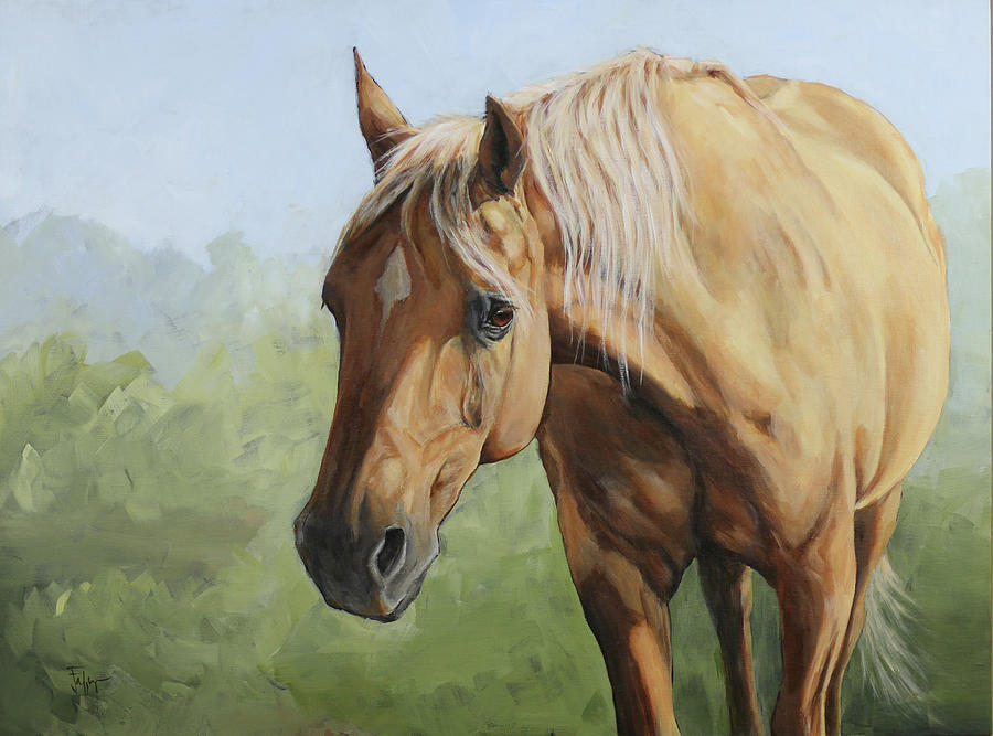 Horse Painting - Breezy by Joan Frimberger