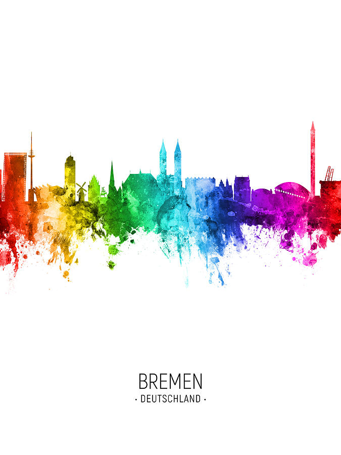 Bremen Germany Skyline #10 Digital Art by Michael Tompsett