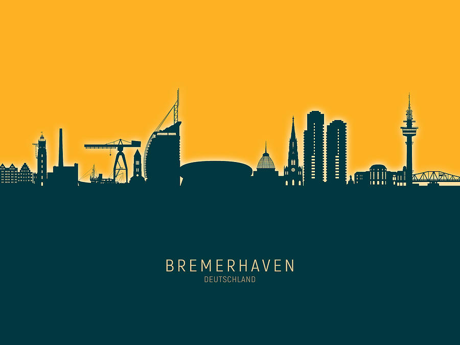 Bremerhaven Germany Skyline #40 Digital Art by Michael Tompsett