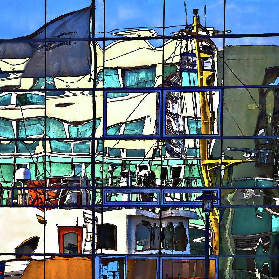Bremerhaven urban reflections Mixed Media by Tatiana Travelways