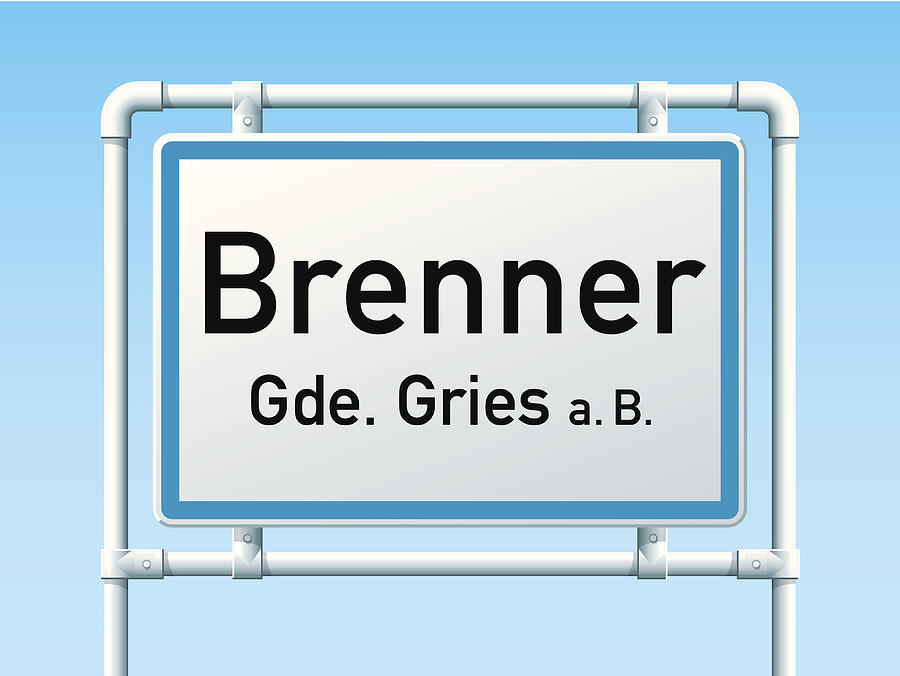 Brenner Austria City Road Sign Drawing by FrankRamspott