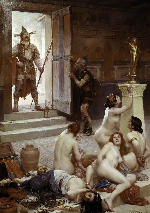 Nude Painting - Brennus and His Share of the Spoils by Paul Jamin