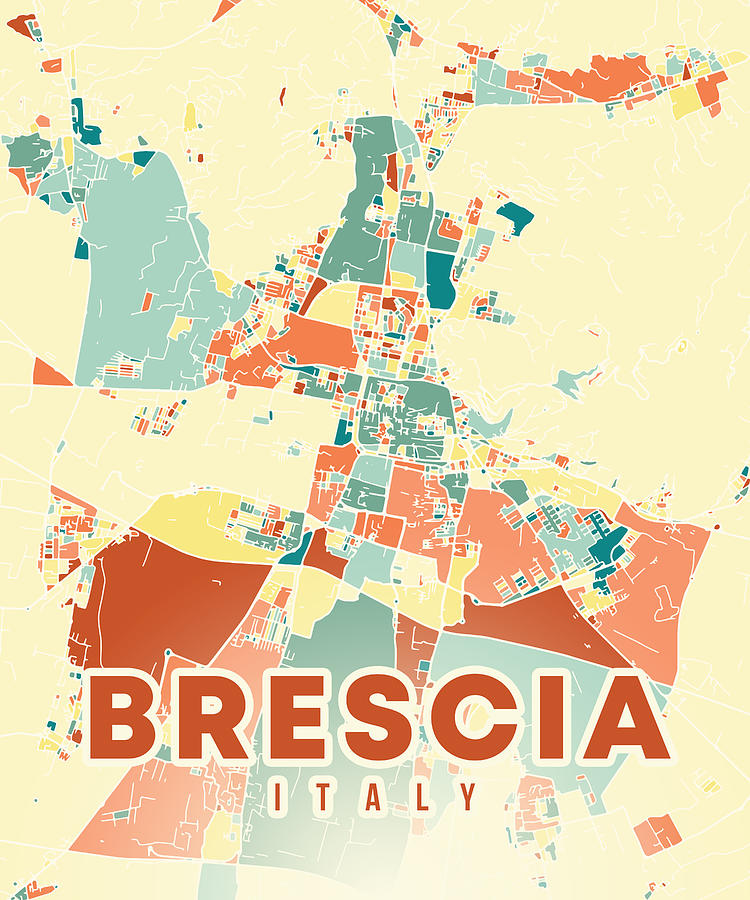 Brescia Italy Map Digital Art by Alexandru Chirila - Fine Art America