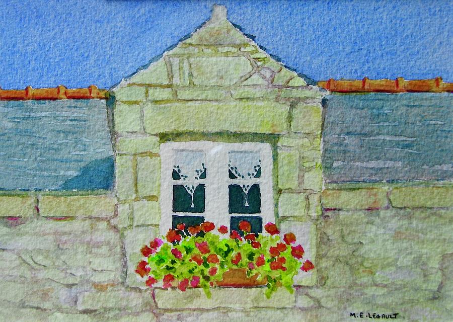 Bretagne Window Painting by Mary Ellen Mueller Legault