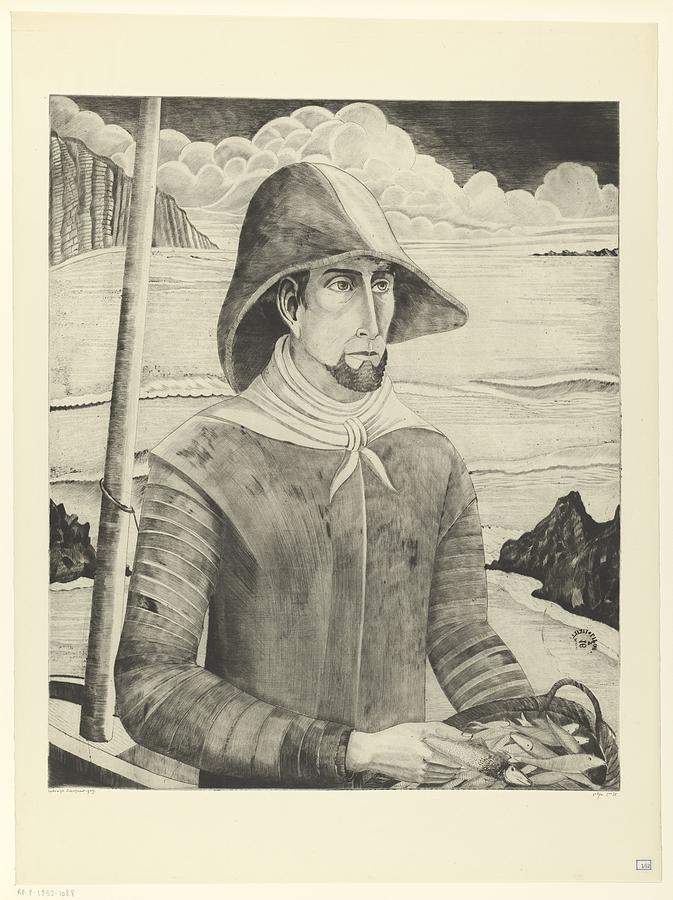 Breton fisherman, Lodewijk Schelfhout, 1929 Painting by MotionAge Designs