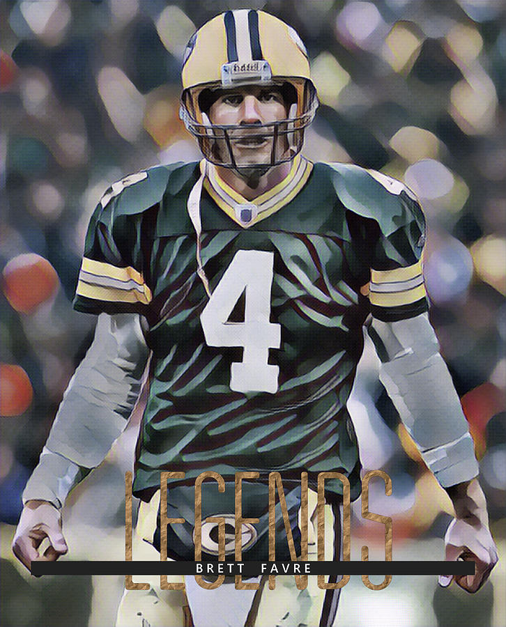 Brett Favre Greenbay Packers Trading Card Poster 500 Mixed Media by Joe ...