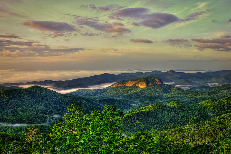 Brevard NC Sunrise On Looking Glass Rock Blue Ridge Parkway Landscape ...