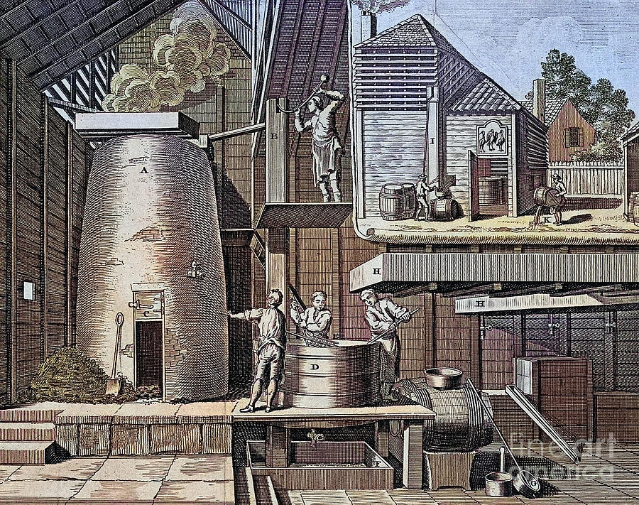Brewhouse, 1747 Drawing by Science Source