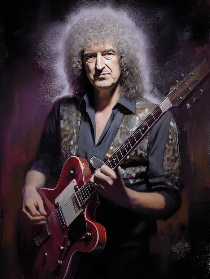 Queen Painting - Brian May No.1 by My Head Cinema