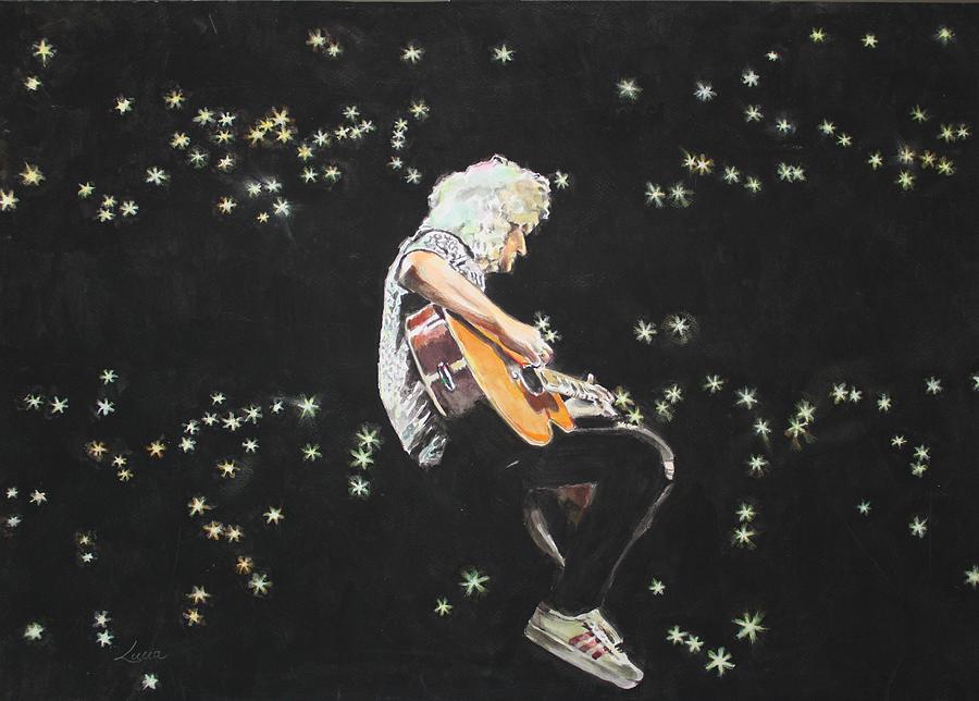 Brian May ,star among stars Painting by Lucia Hoogervorst