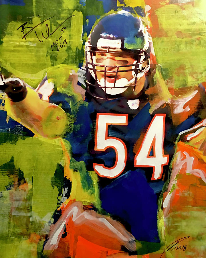 Brian Urlacher Mixed Media by Elliott From - Pixels