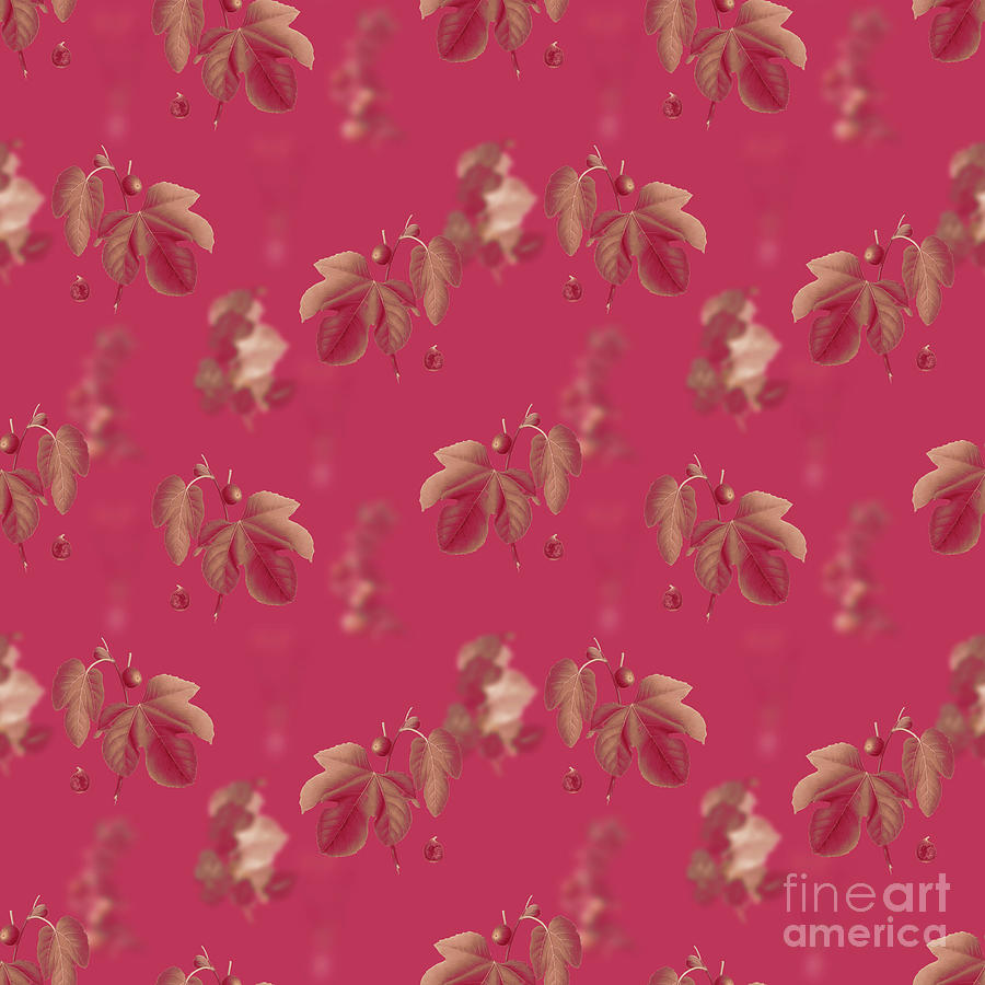 Vintage Mixed Media - Briansole Figs Botanical Seamless Pattern in Viva Magenta n.0888 by Holy Rock Design