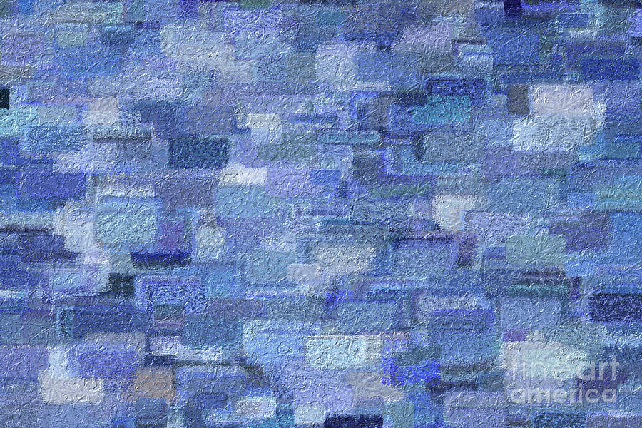 Brick Abstract Winter Blues Digital Art by Jennifer White