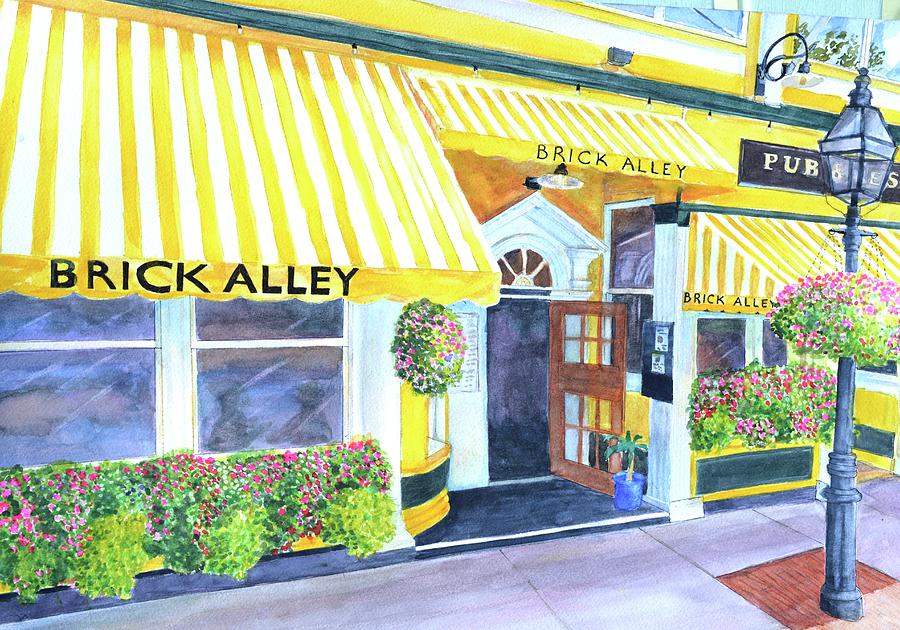 Brick Alley Pub Newport RI Painting by Patty Kay Hall