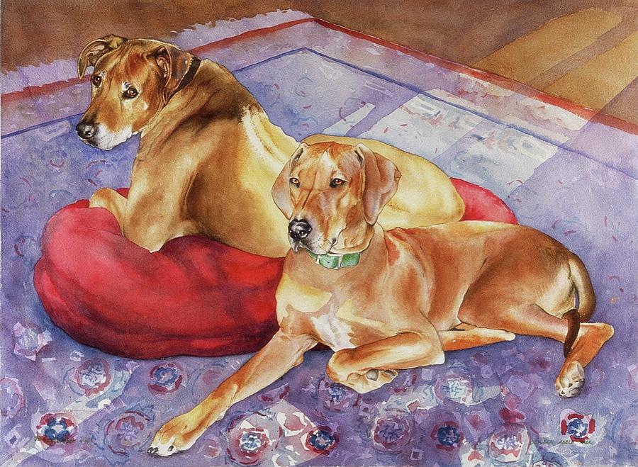 Dog Painting - Brick and Shiraz by Eileen Hale