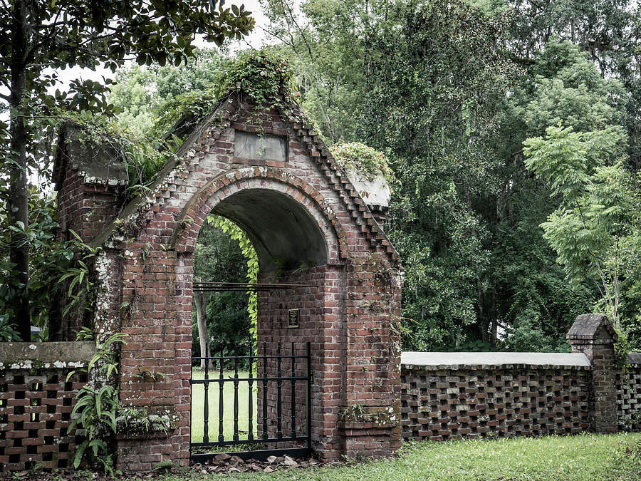 Brick Garden Gate in Micanopy, Florida Photograph by Dawna Moore Photography