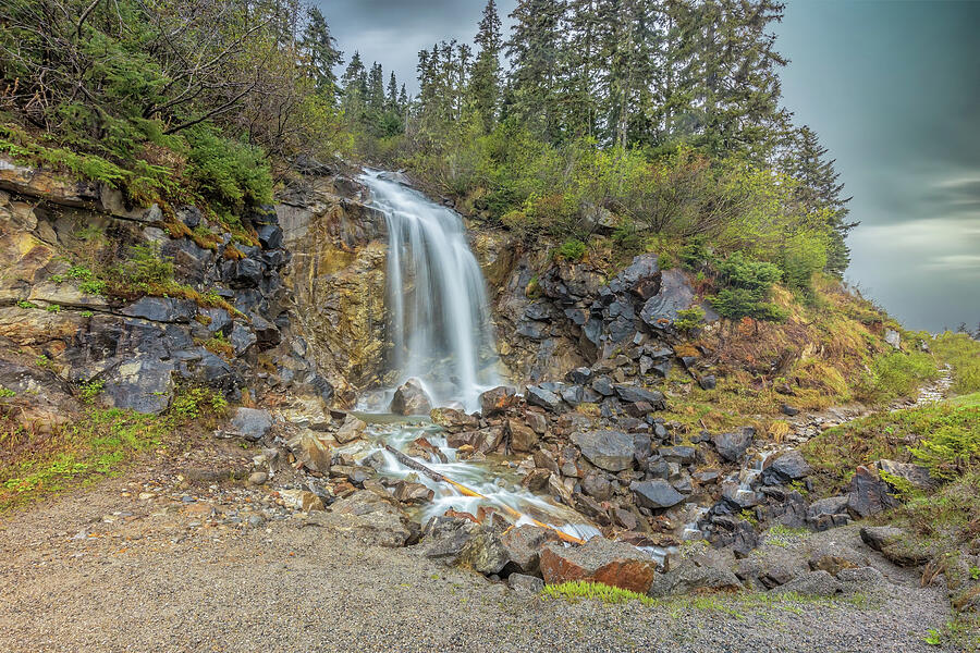Bridal Veil Falls along the Klondike Highway near Skagway, Alask Photograph by Peter Ciro