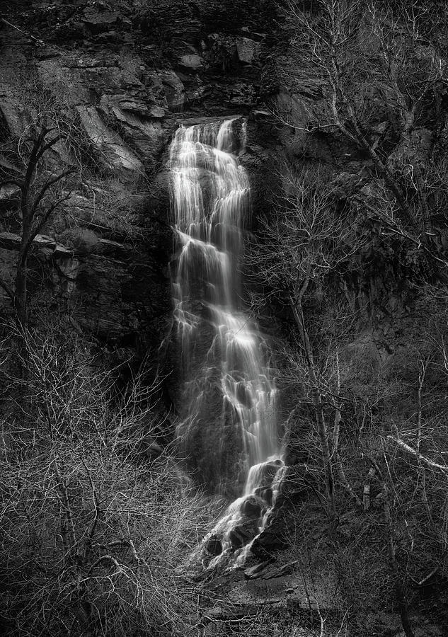 Bridal Veil Falls Black And White Photograph by Dan Sproul