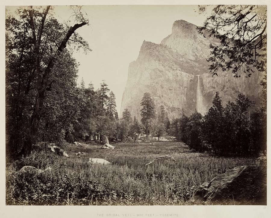 Bridal Veil, Yosemite 1865 Painting by MotionAge Designs