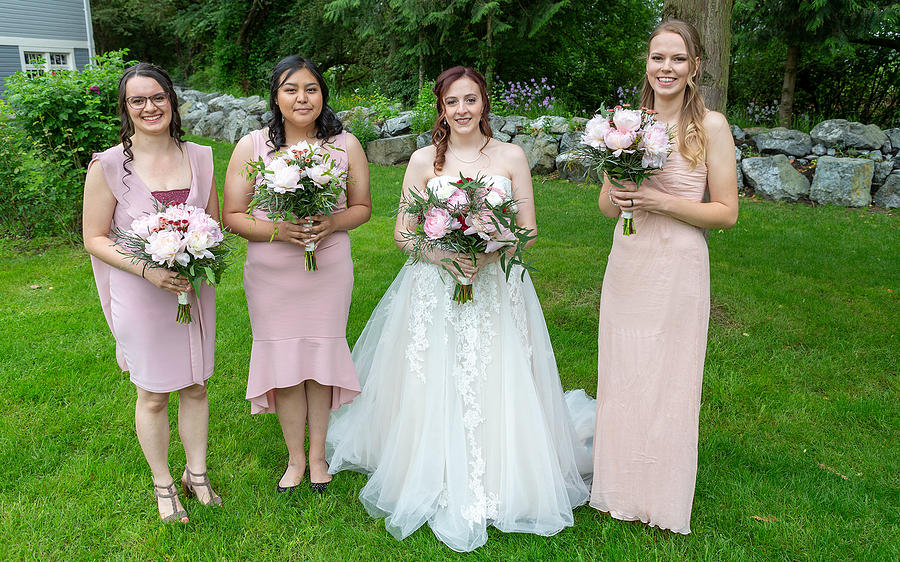 Bride and Bridemaids Photograph by Jim Whitley