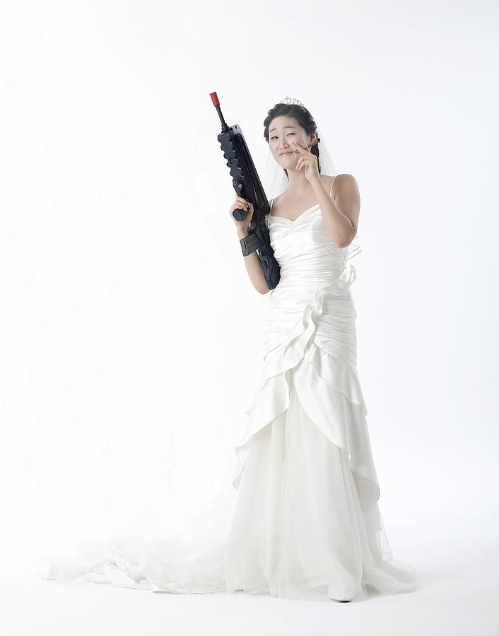 Bride With A Machine Gun Photograph by Dae Seung Seo