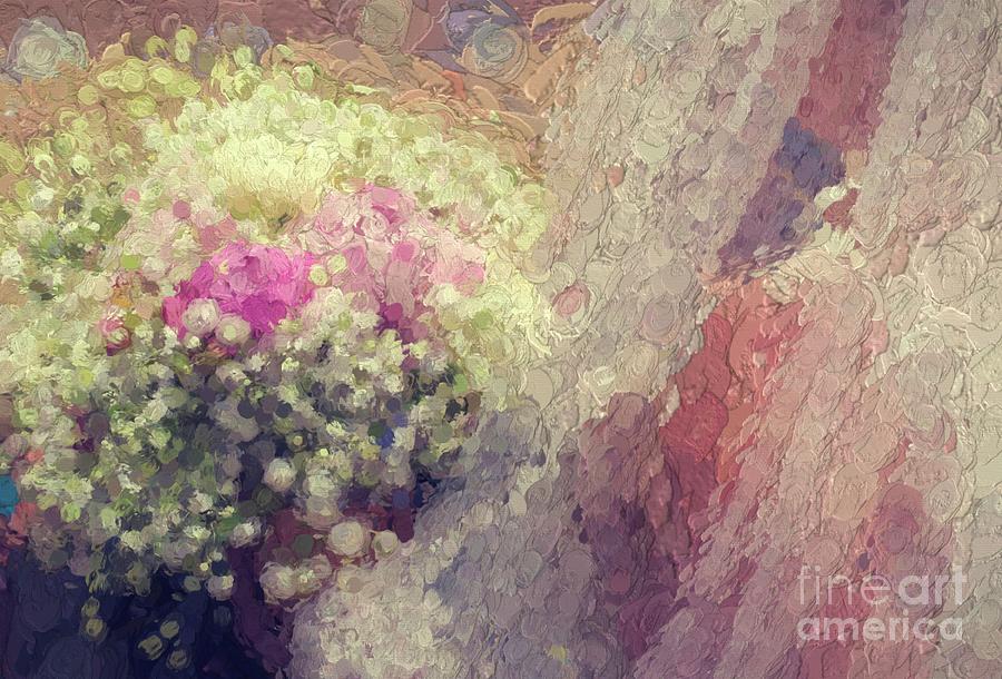 Bride With Bouquet Abstract Photograph