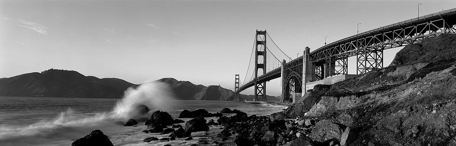 Bridge across the bay, San Francisco Bay, Golden Gate Bridge, San Francisco, Marin County, Californi Photograph by Panoramic Images
