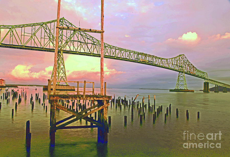 Bridge and Pilings Astoria Photograph by Margaret Hood