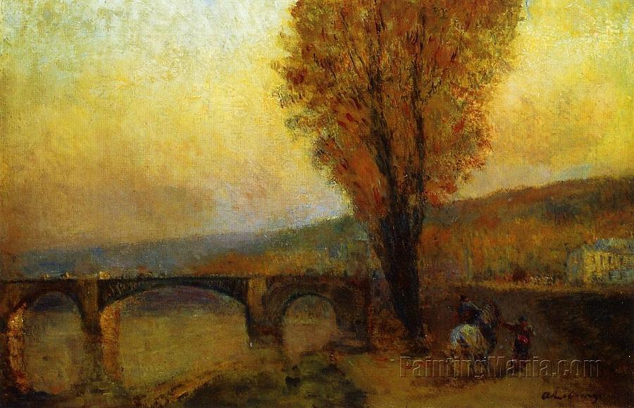 Bridge and Rider by Albert Lebourg  Painting by MotionAge Designs