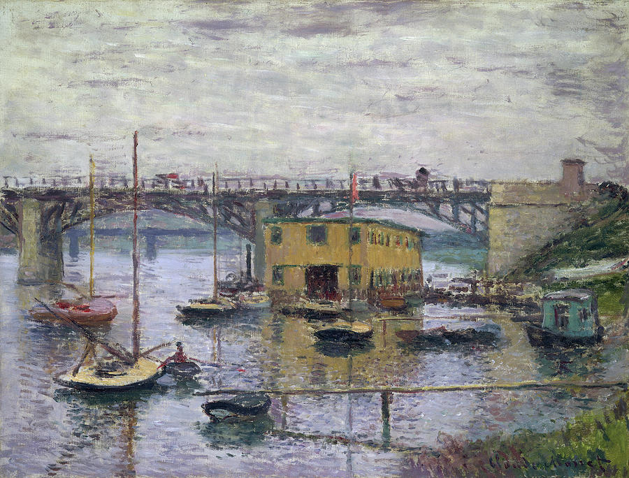 Bridge at Argenteuil on a Gray Day, circa 1876 Painting by Claude Monet