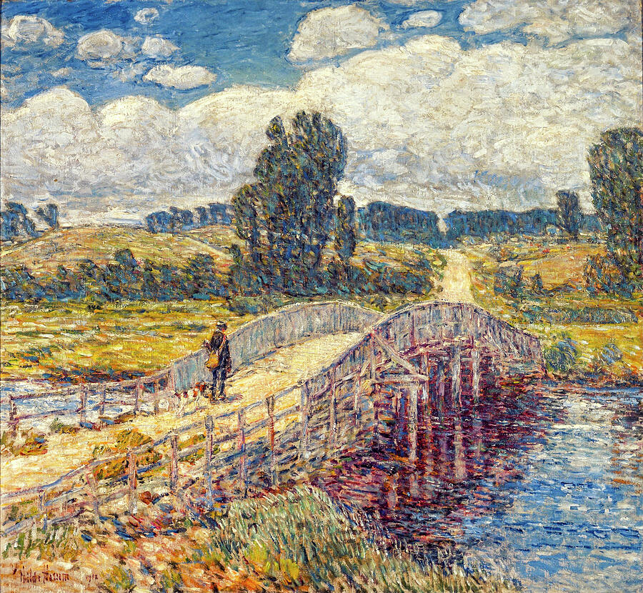 Bridge at Old Lyme I by Childe Hassam  Painting by Childe Hassam