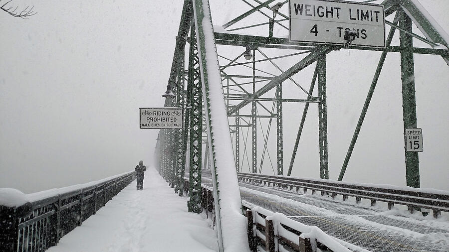 Winter Photograph - Bridge crossing by Ann Ross