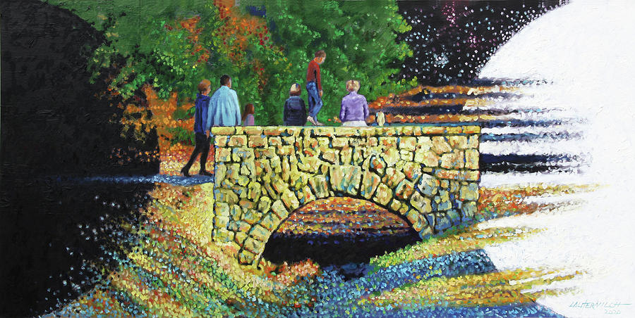 Bridge Painting - Bridge Into The Light by John Lautermilch