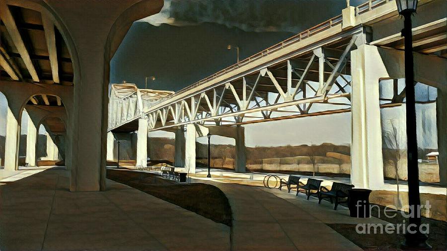 Mississippi River Bridge Painting by Marilyn Smith