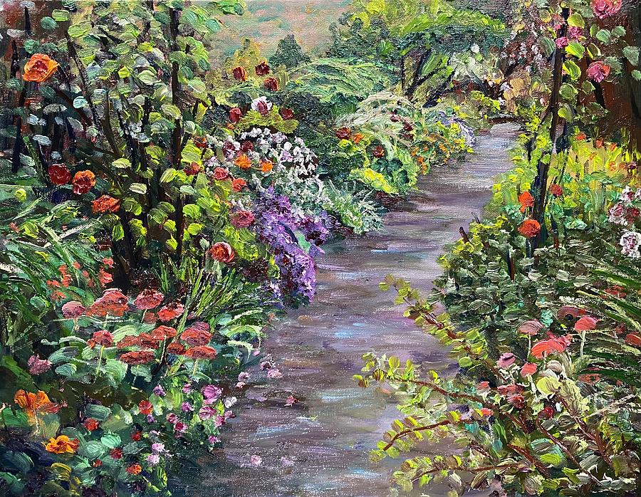 Bridge of Flowers Pathway Painting by Richard Nowak