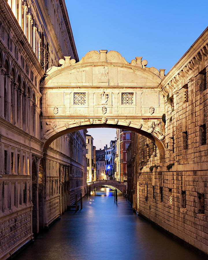 Architecture Photograph - Bridge of Sighs at Night - Venice by Barry O Carroll