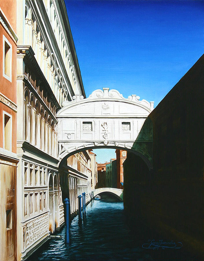 Bridge Of Sighs Painting - Bridge Of Sighs Venice Italy by Gary Hernandez Bridge Of Sighs Painting - Bridge Of Sighs Venice Italy by Gary Hernandez