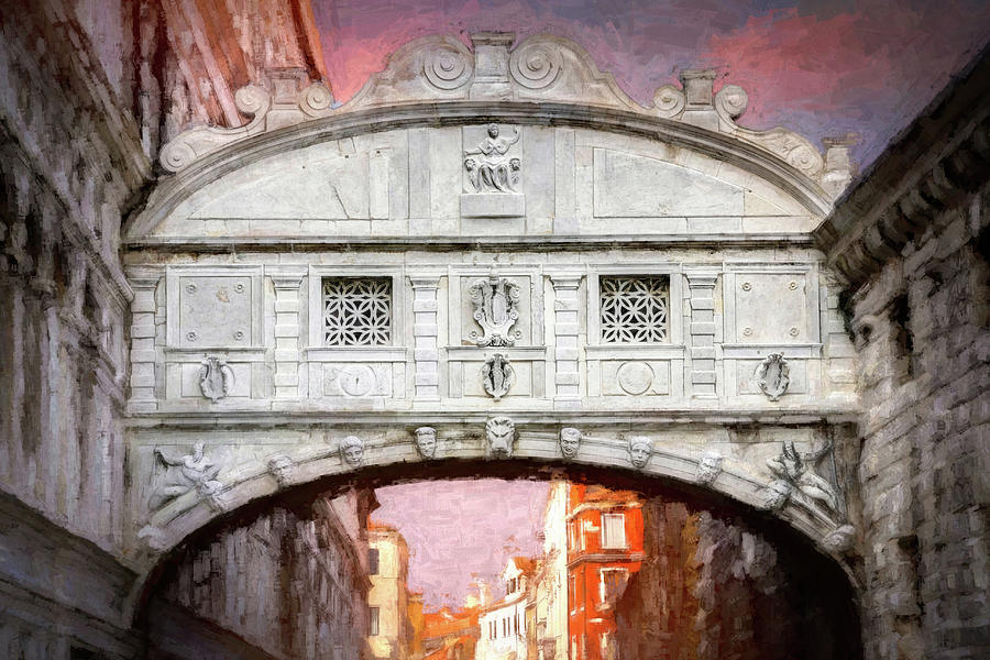City Photograph - Bridge of Sighs Venice Italy Painterly  by Carol Japp