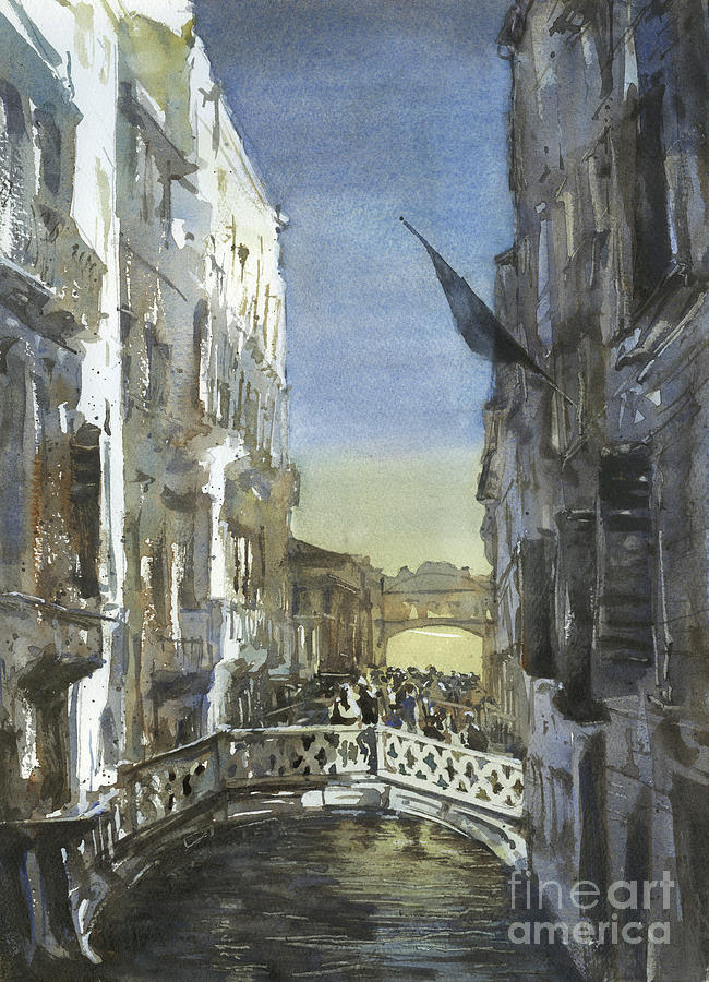 City Painting - Bridge of Sighs Venice, Italy by Ryan Fox