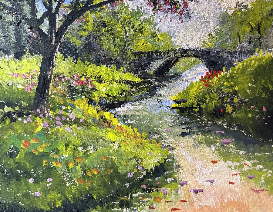 Bridge Of Spring Painting by Larry Whitler Bridge Of Spring Painting by Larry Whitler
