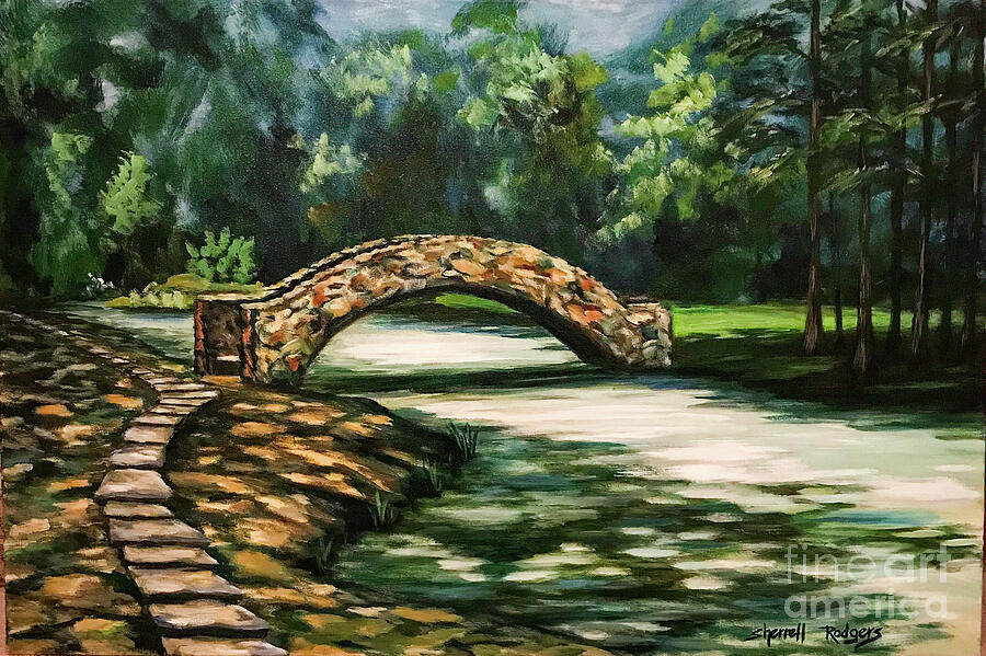 Bridge on Avery Island Painting by Sherrell Rodgers