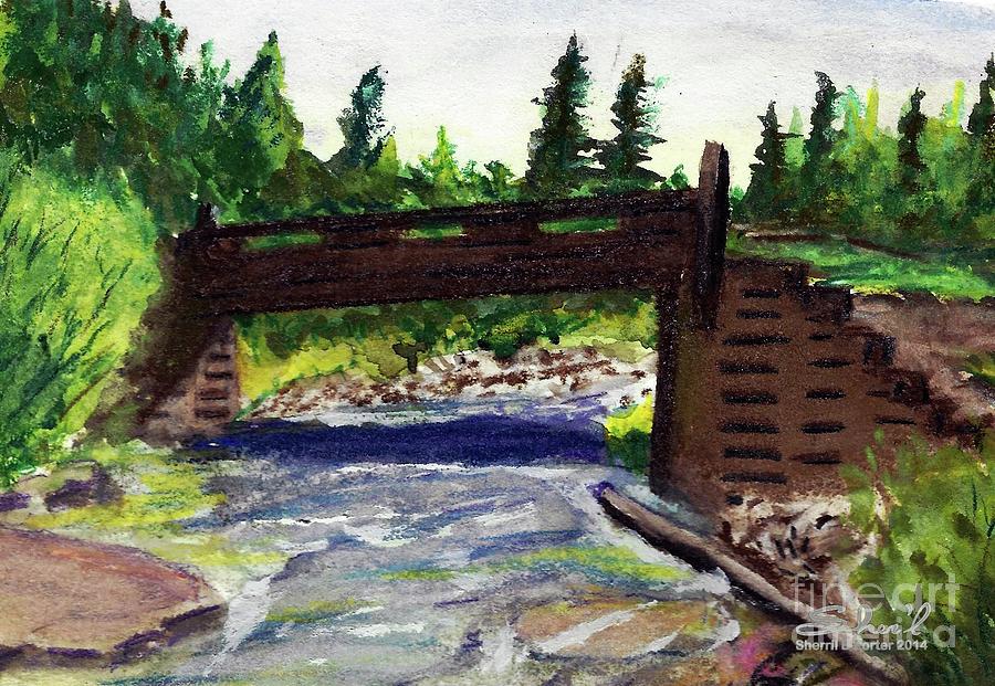 Bridge on the Red Cloud Loop Painting by Sherril Porter