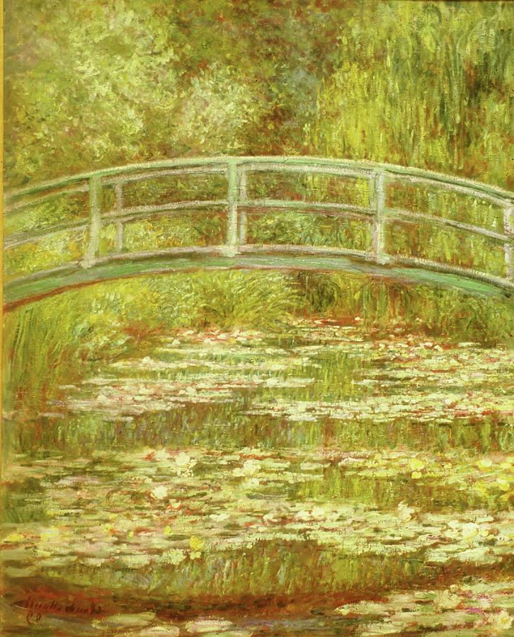 Bridge over a Pond of Water lilies pond Photograph by Andonis Katanos ...