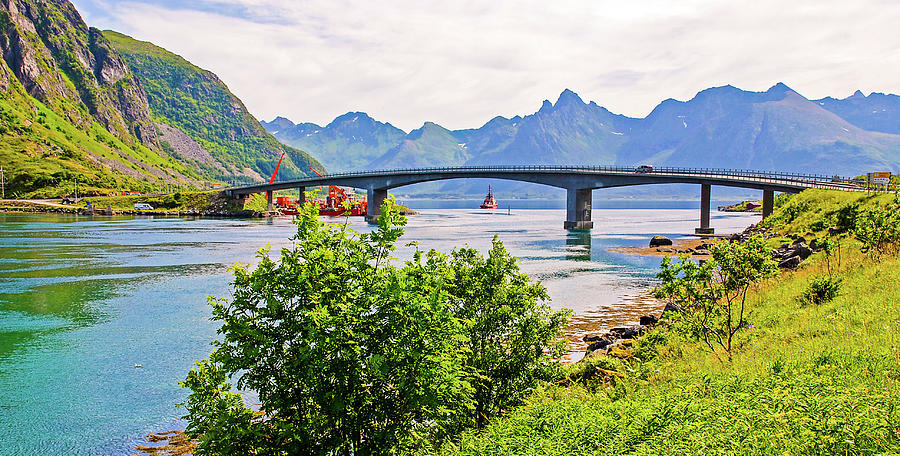 Bridge Over Fjord Photograph by Les Hutton
