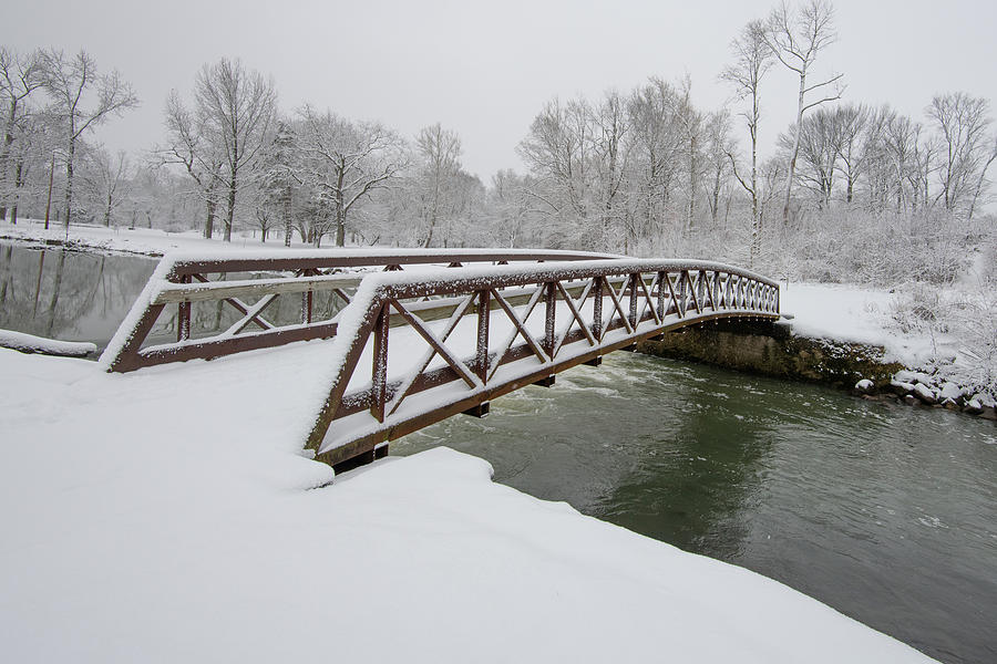 Bridge over Kokomo Creek in the snow-Howard County Indiana Photograph ...
