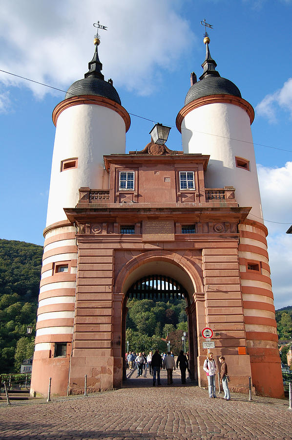 bridge over Nekar River and Brueckenhaus in Heidelberg (Germany) Photograph by Hsvrs