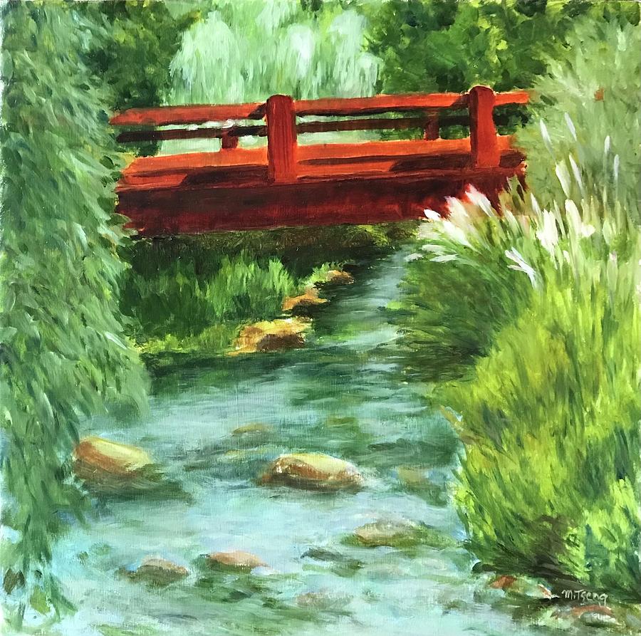 Bridge over Silver Creek Painting by Milly Tseng