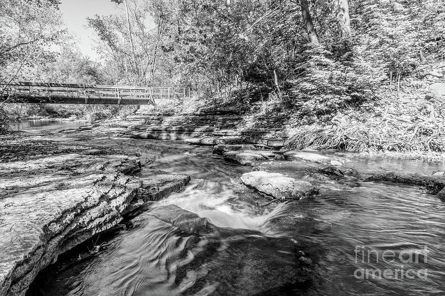 Bridge Over Tanyard Creek Grayscale Photograph by Jennifer White
